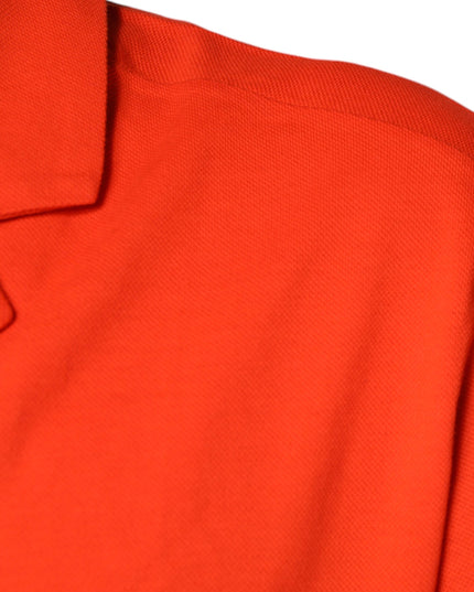 Dolce & Gabbana Orange Cotton Button Down Casual Polo Shirt