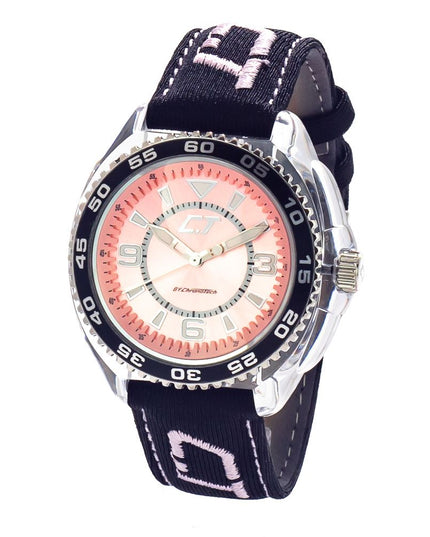 Chronotech Black Leather Dress Watch