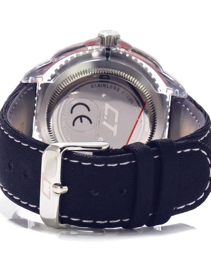 Chronotech Black Leather Dress Watch