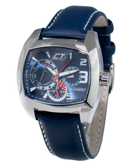 Chronotech Blue Leather Dress Watch