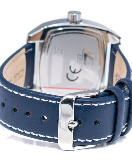 Chronotech Blue Leather Dress Watch