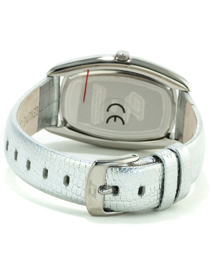 Chronotech Silver Leather Dress Watch