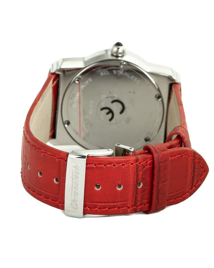 Chronotech Red Leather Dress Watch