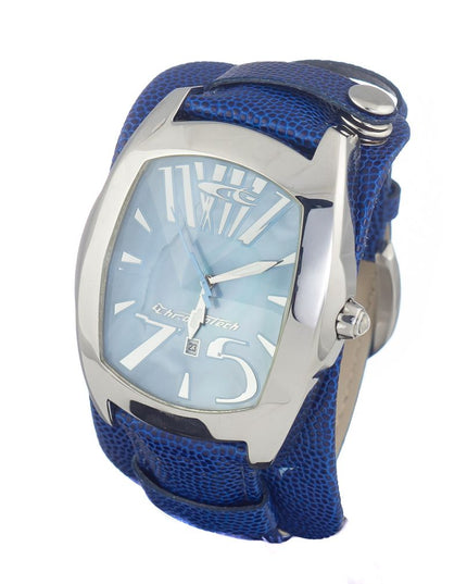 Chronotech Blue Leather Dress Watch