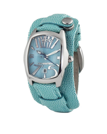 Chronotech Blue Leather Dress Watch