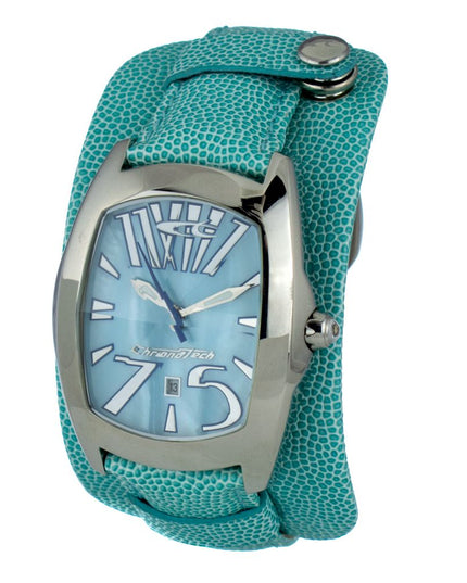 Chronotech Blue Leather Dress Watch