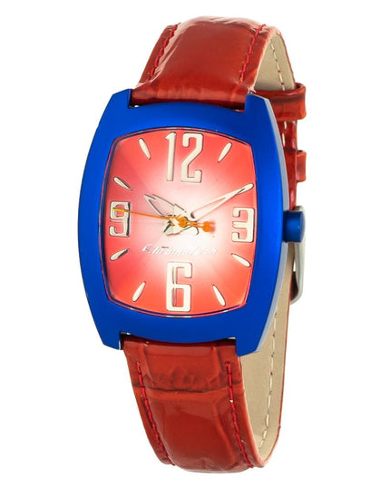 Chronotech Red Leather Dress Watch