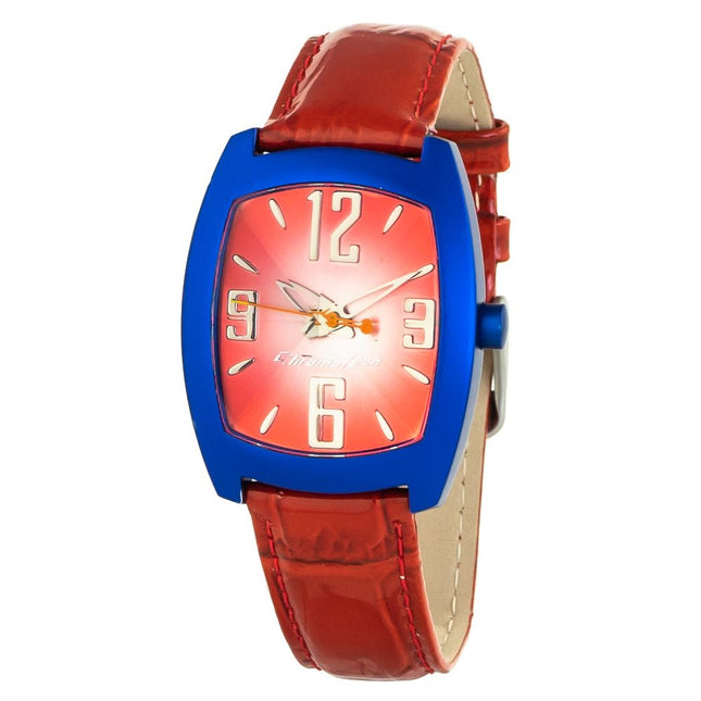 Chronotech Red Leather Dress Watch