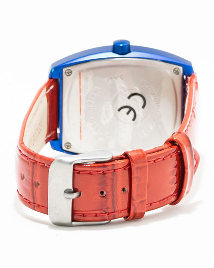 Chronotech Red Leather Dress Watch