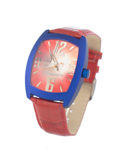 Chronotech Red Leather Dress Watch