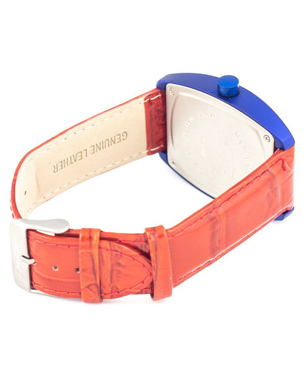 Chronotech Red Leather Dress Watch