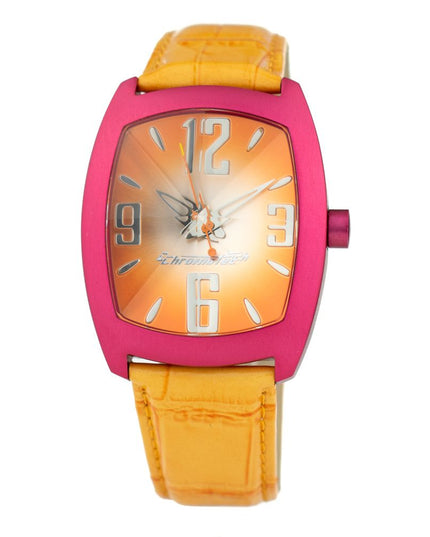 Chronotech Orange Leather Dress Watch