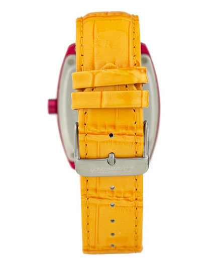 Chronotech Orange Leather Dress Watch