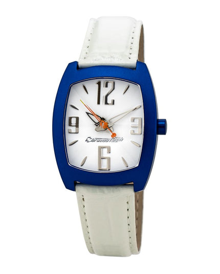 Chronotech White Leather Dress Watch