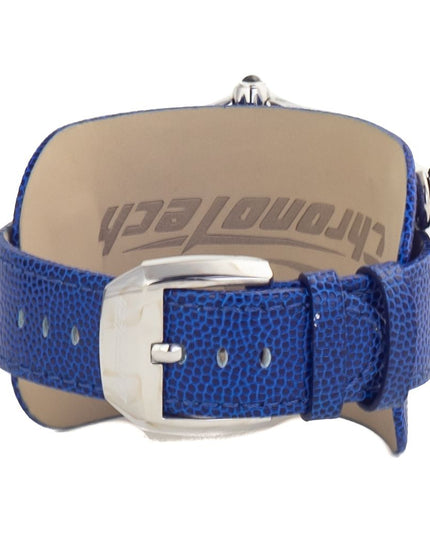 Chronotech Blue Leather Dress Watch