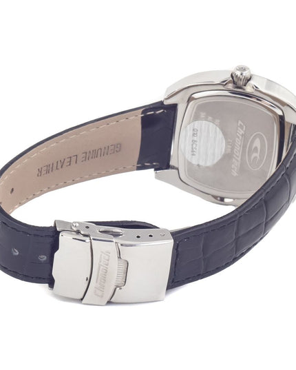 Chronotech Black Leather Dress Watch