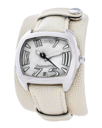 Chronotech Beige Leather Bracelet Watch