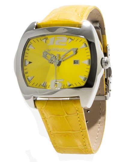 Chronotech Yellow Leather Dress Watch
