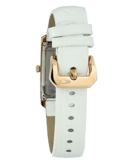 Chronotech White Leather Dress Watch