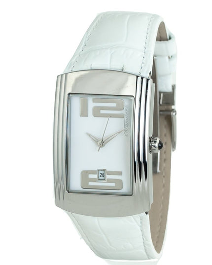 Chronotech White Leather Dress Watch