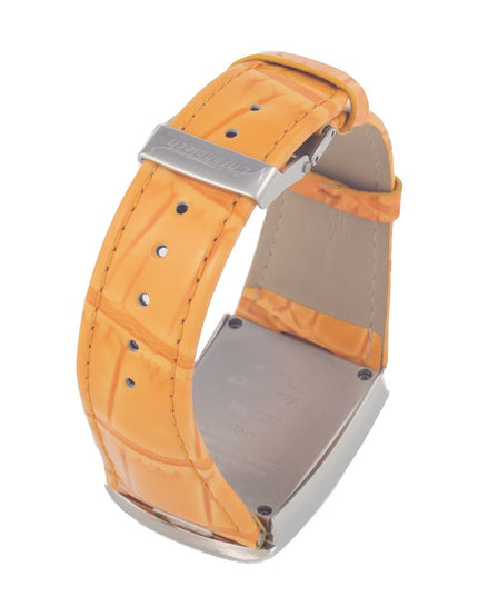 Chronotech Orange Leather Dress Watch