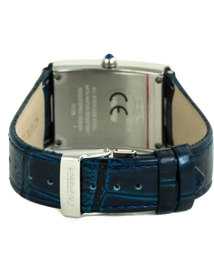 Chronotech Blue Leather Dress Watch