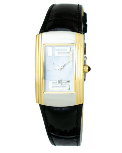 Chronotech Black Leather Dress Watch