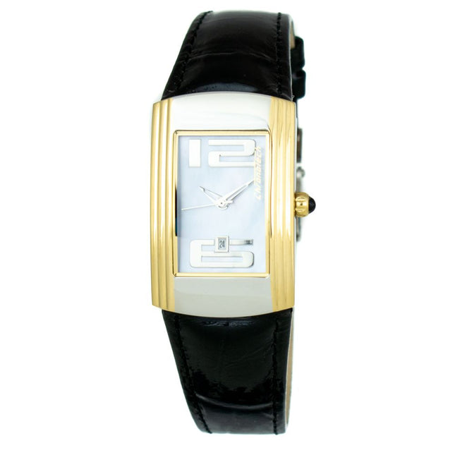 Chronotech Black Leather Dress Watch