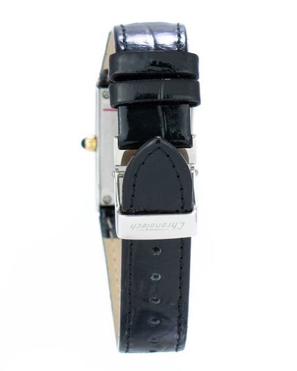 Chronotech Black Leather Dress Watch
