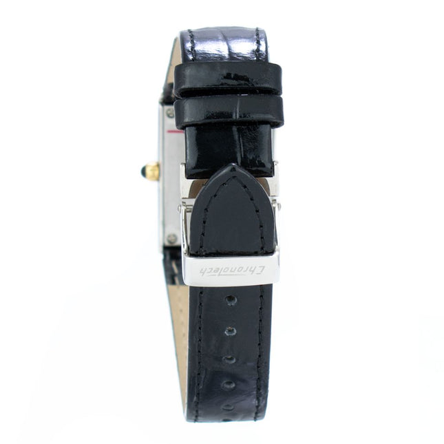 Chronotech Black Leather Dress Watch