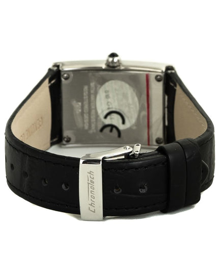 Chronotech Black Leather Dress Watch