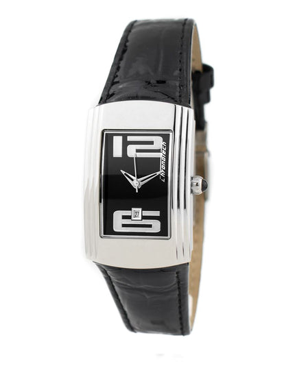 Chronotech Black Leather Dress Watch