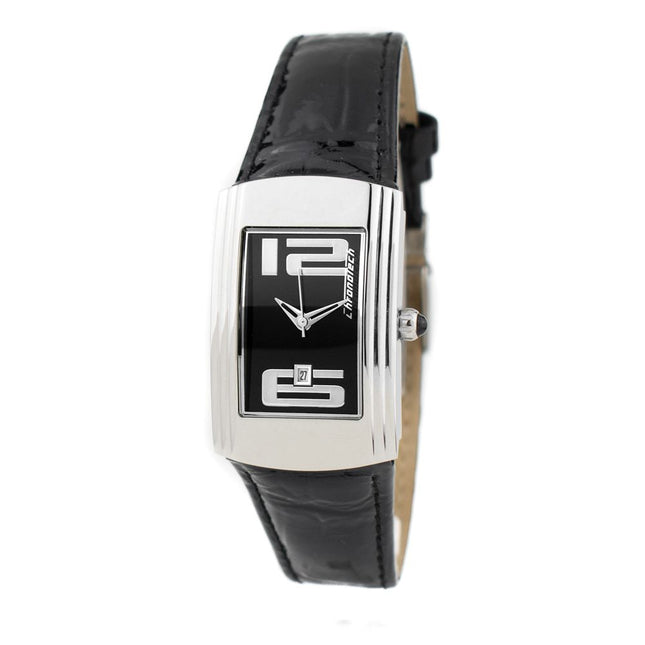 Chronotech Black Leather Dress Watch
