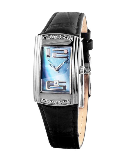 Chronotech Black Leather Dress Watch