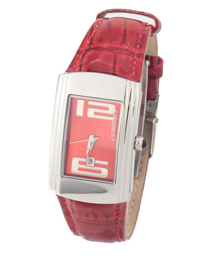Chronotech Red Leather Dress Watch