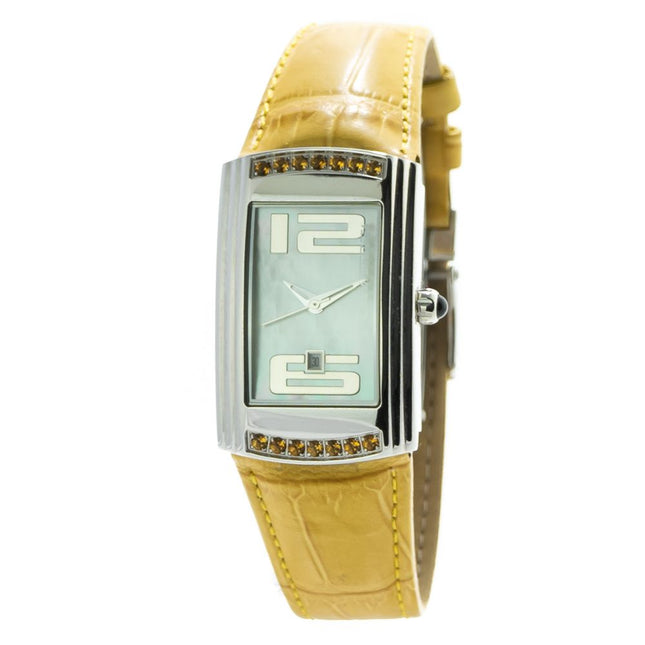 Chronotech Yellow Leather Dress Watch
