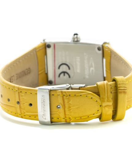 Chronotech Yellow Leather Dress Watch