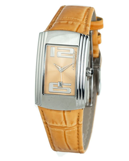 Chronotech Orange Leather Dress Watch