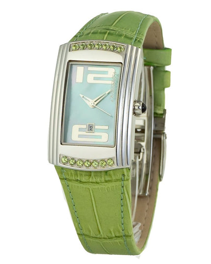 Chronotech Green Leather Dress Watch