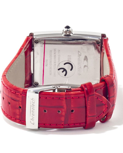 Chronotech Red Leather Dress Watch