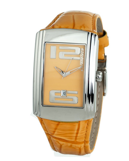 Chronotech Orange Leather Dress Watch