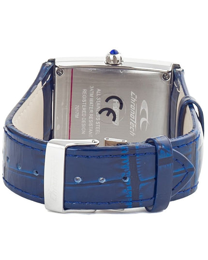 Chronotech Blue Leather Dress Watch