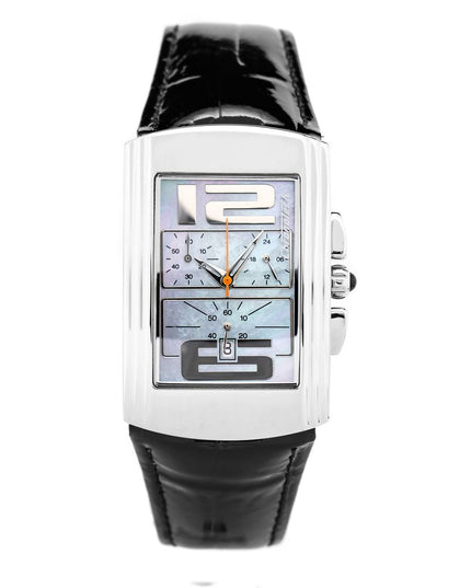 Chronotech Black Leather Dress Watch