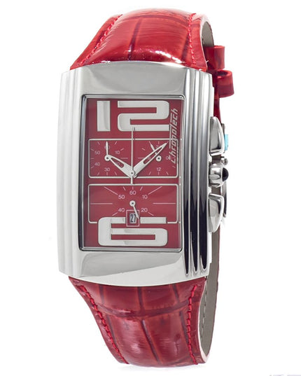 Chronotech Red Leather Dress Watch