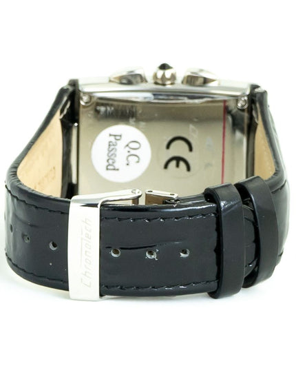 Chronotech Black Leather Dress Watch