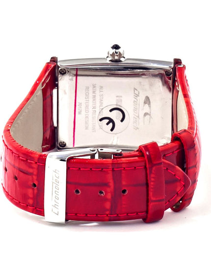 Chronotech Red Leather Dress Watch