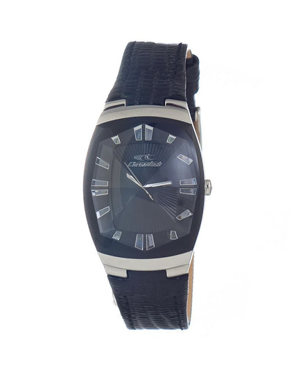 Chronotech Black Leather Dress Watch