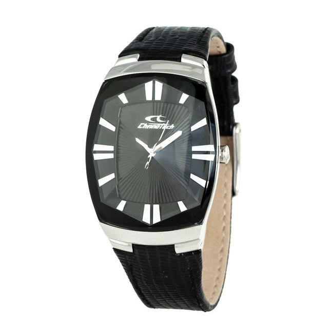 Chronotech Black Leather Dress Watch