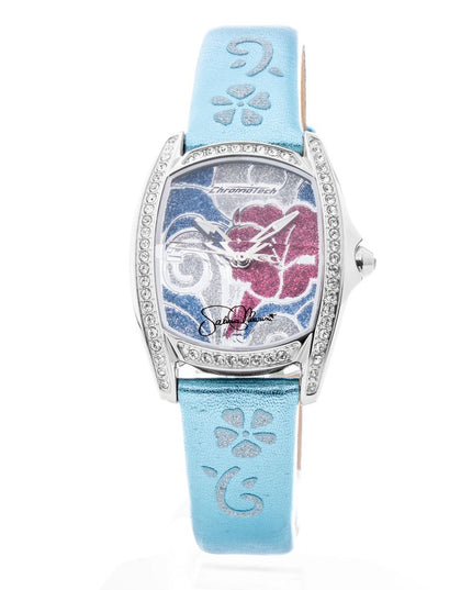 Chronotech Blue Leather Dress Watch