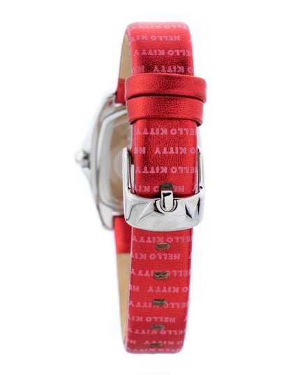 Chronotech Red Leather Dress Watch